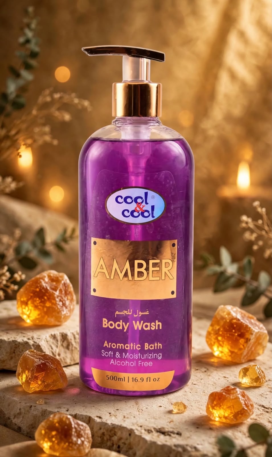 Cool & Cool Amber Body Wash 500ml – Soft & Moisturizing