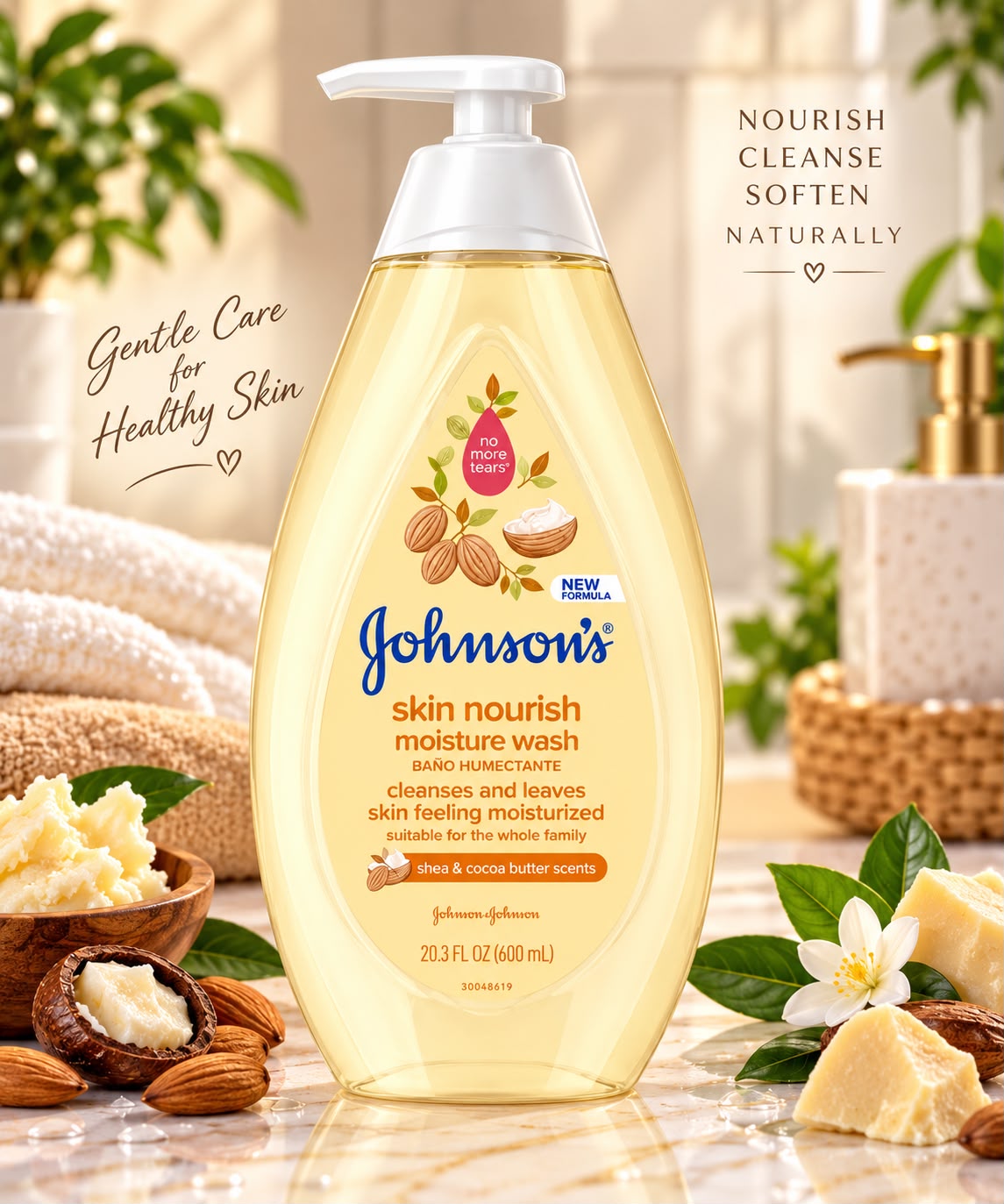 Johnson’s Skin Nourish Moisture Wash 600ml – Shea & Cocoa Butter