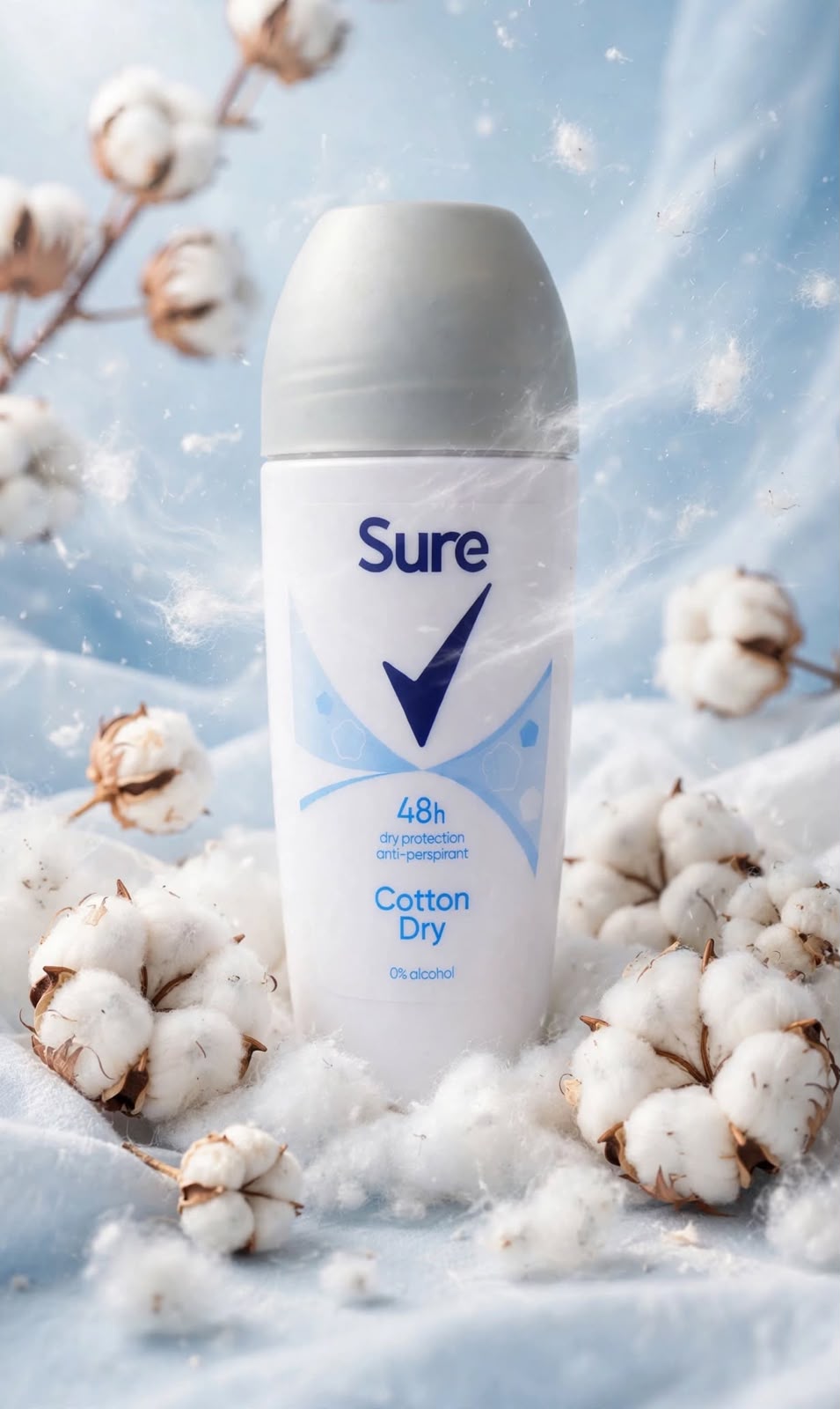 Sure Cotton Dry Anti-Perspirant Roll-On – 48H Dry Protection