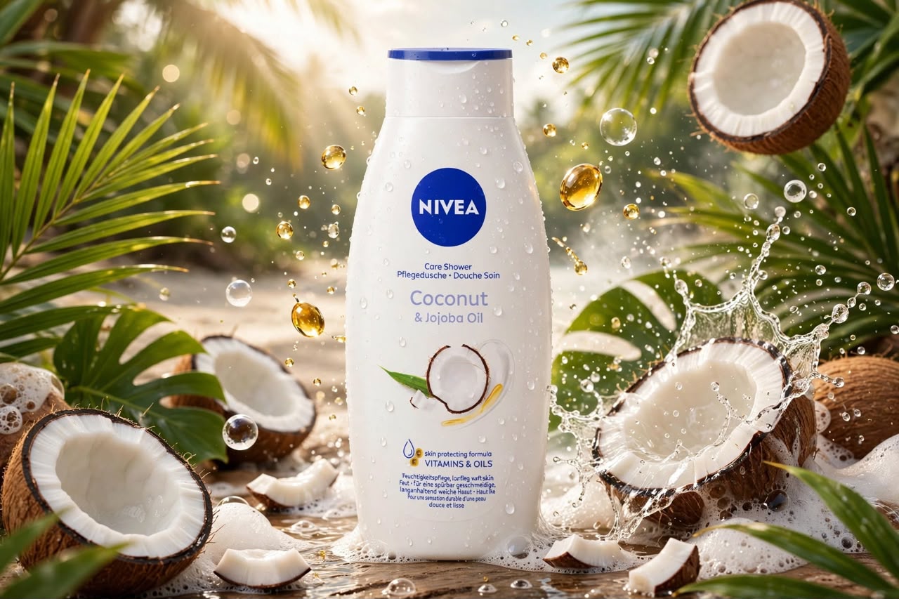 NIVEA Coconut & Jojoba Oil Care Shower – Moisturizing & Refreshing Body Wash
