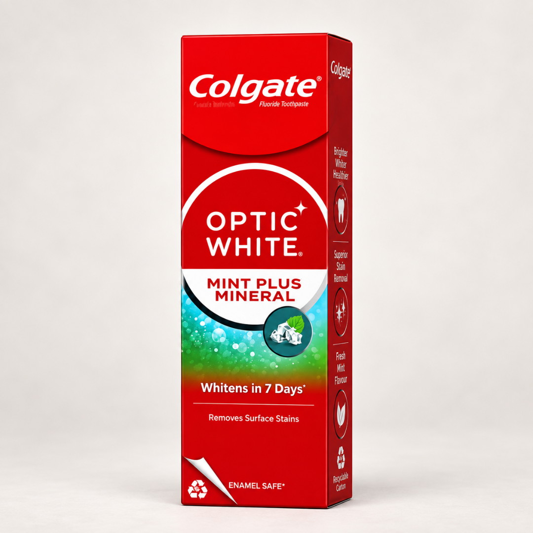 COLGATE TOOTHPASTE OPTIC WHITE MINT PLUS MINERAL 100GM (L)